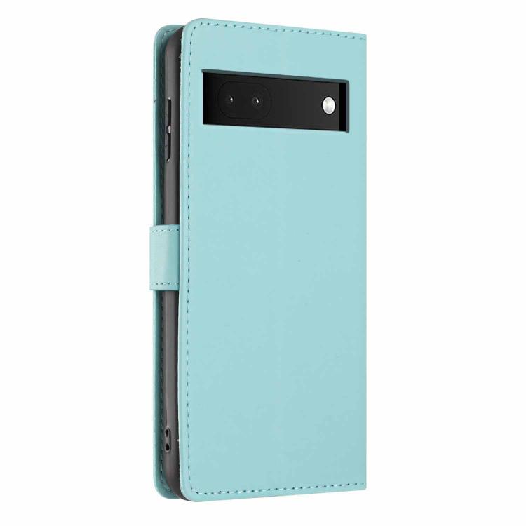 For Google Pixel 6a Tree Cat Embossed Flip Vegan Leather Phone Case