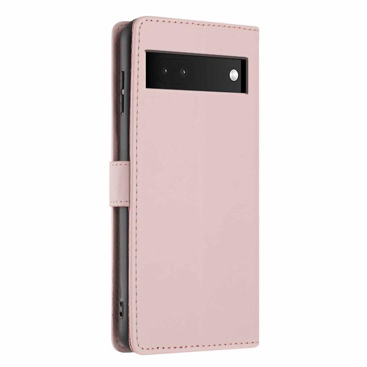 For Google Pixel 6a Tree Cat Embossed Flip Vegan Leather Phone Case