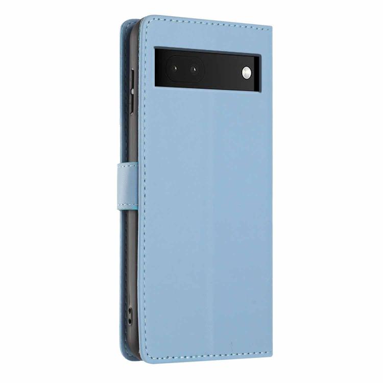 For Google Pixel 6a Tree Cat Embossed Flip Vegan Leather Phone Case