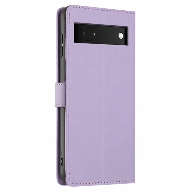 For Google Pixel 6a Tree Cat Embossed Flip Vegan Leather Phone Case