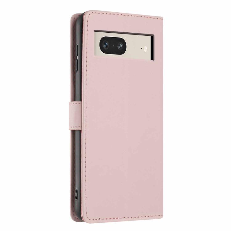 For Google Pixel 7 Tree Cat Embossed Flip Vegan Leather Phone Case