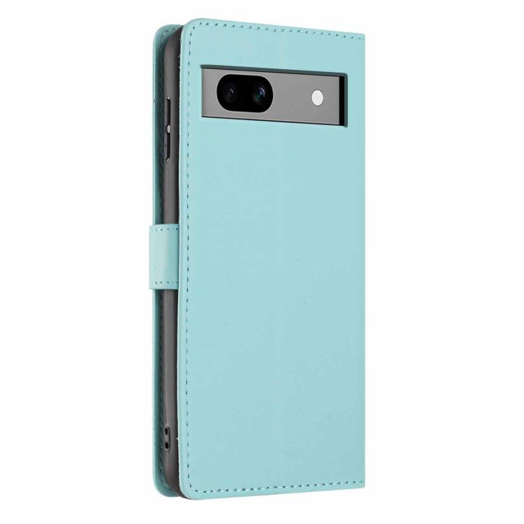 For Google Pixel 7a Tree Cat Embossed Flip Vegan Leather Phone Case