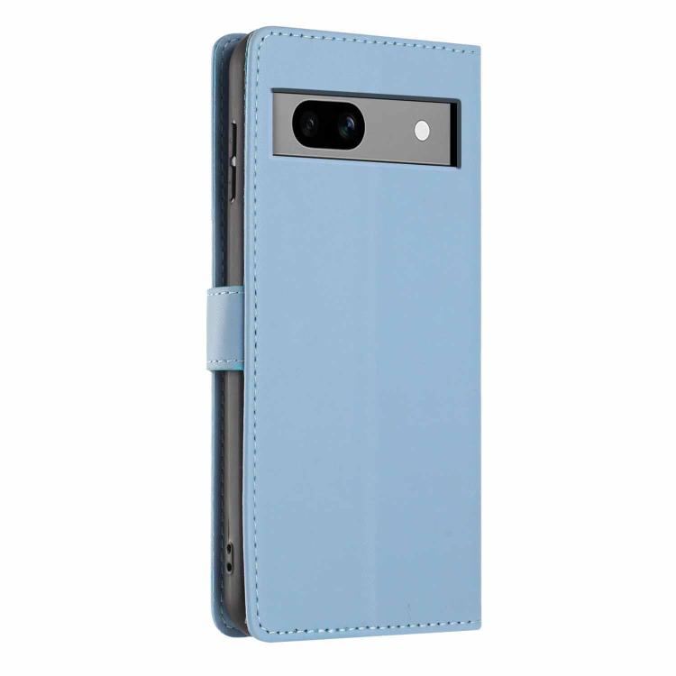For Google Pixel 7a Tree Cat Embossed Flip Vegan Leather Phone Case