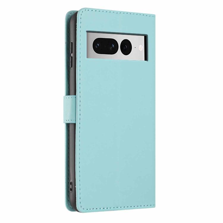 For Google Pixel 7 Pro Tree Cat Embossed Flip Vegan Leather Phone Case