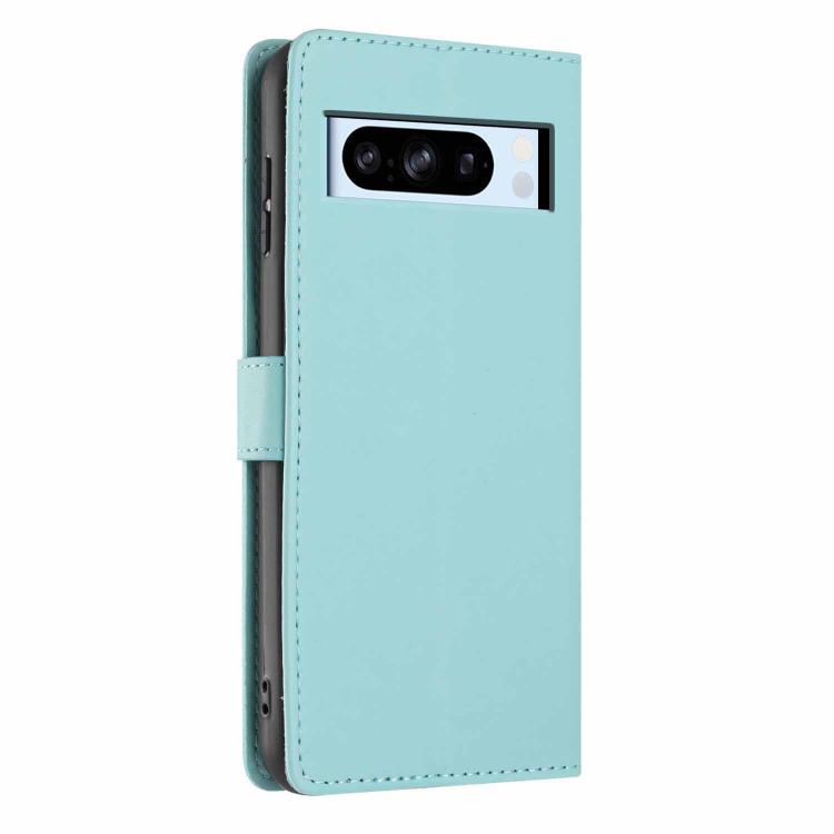 For Google Pixel 8 Pro Tree Cat Embossed Flip Vegan Leather Phone Case