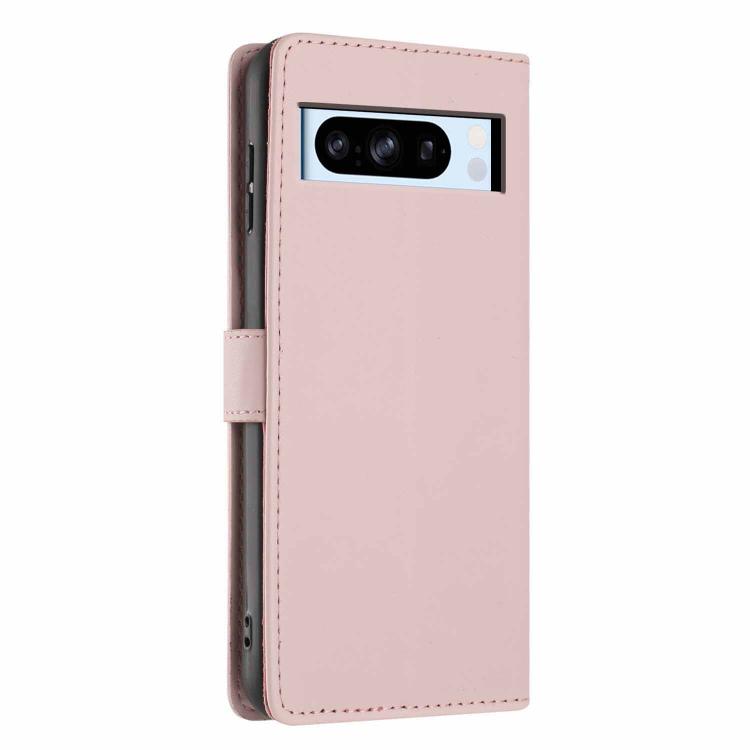For Google Pixel 8 Pro Tree Cat Embossed Flip Vegan Leather Phone Case