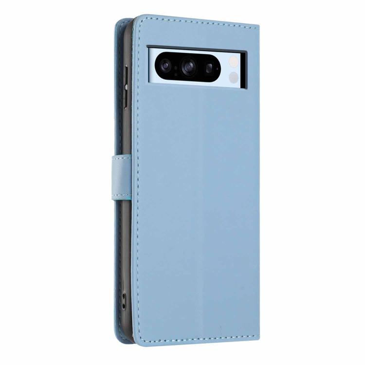 For Google Pixel 8 Pro Tree Cat Embossed Flip Vegan Leather Phone Case