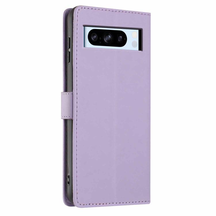 For Google Pixel 8 Pro Tree Cat Embossed Flip Vegan Leather Phone Case