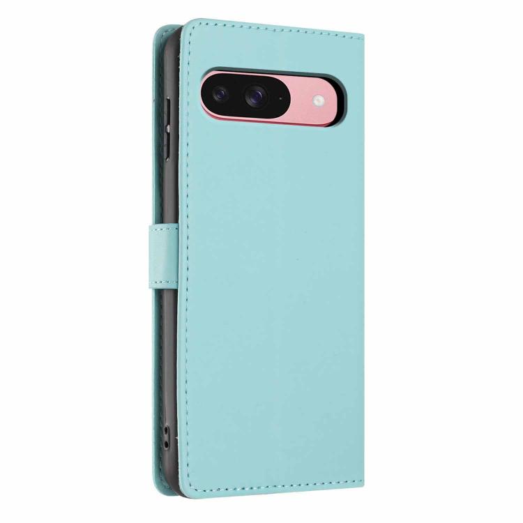 For Google Pixel 9 / 9 Pro Tree Cat Embossed Flip Vegan Leather Phone Case