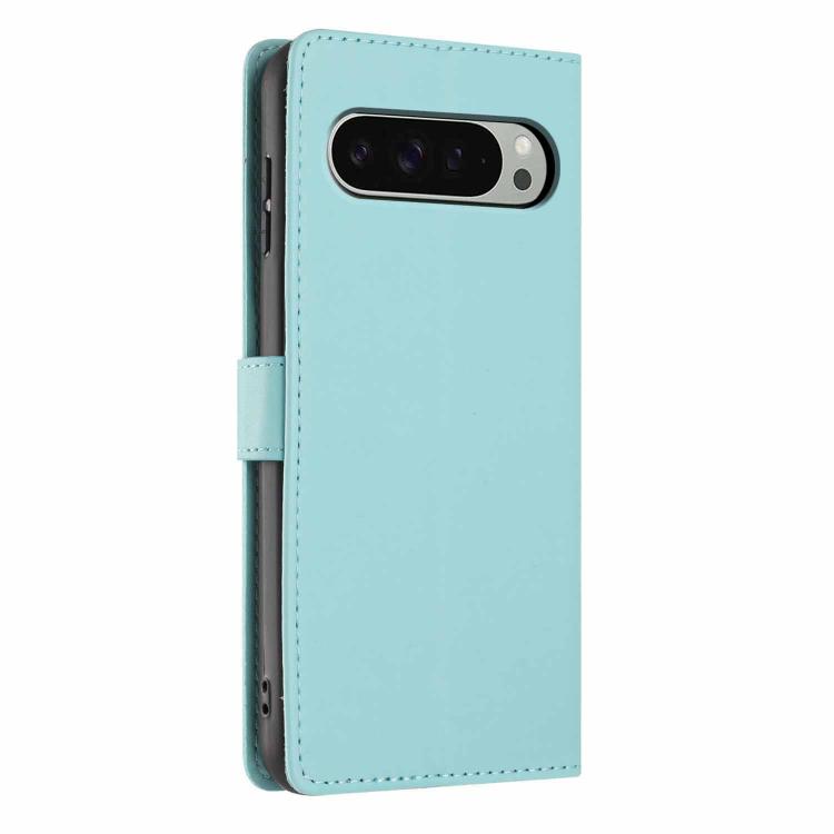 For Google Pixel 9 Pro XL Tree Cat Embossed Flip Vegan Leather Phone Case