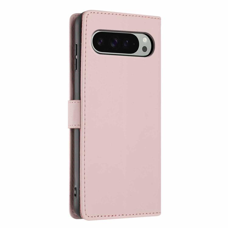 For Google Pixel 9 Pro XL Tree Cat Embossed Flip Vegan Leather Phone Case