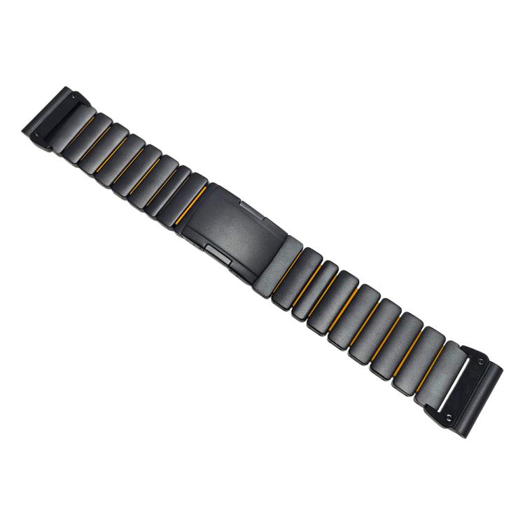 For Garmin 26mm Turtle Buckle Dual Color Titanium Metal Silicone Watch Band