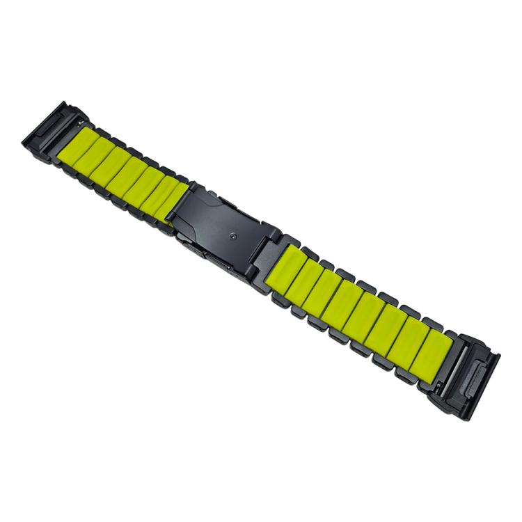 For Garmin 26mm Turtle Buckle Dual Color Titanium Metal Silicone Watch Band