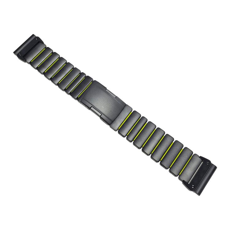 For Garmin 26mm Turtle Buckle Dual Color Titanium Metal Silicone Watch Band
