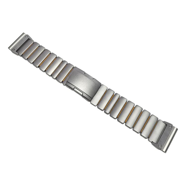 For Garmin 26mm Turtle Buckle Dual Color Titanium Metal Silicone Watch Band
