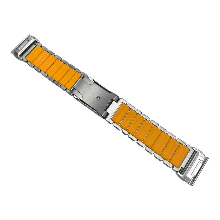 For Garmin 26mm Turtle Buckle Dual Color Titanium Metal Silicone Watch Band