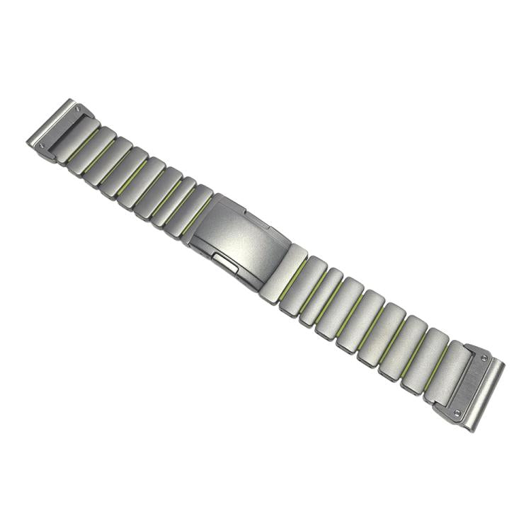 For Garmin 26mm Turtle Buckle Dual Color Titanium Metal Silicone Watch Band