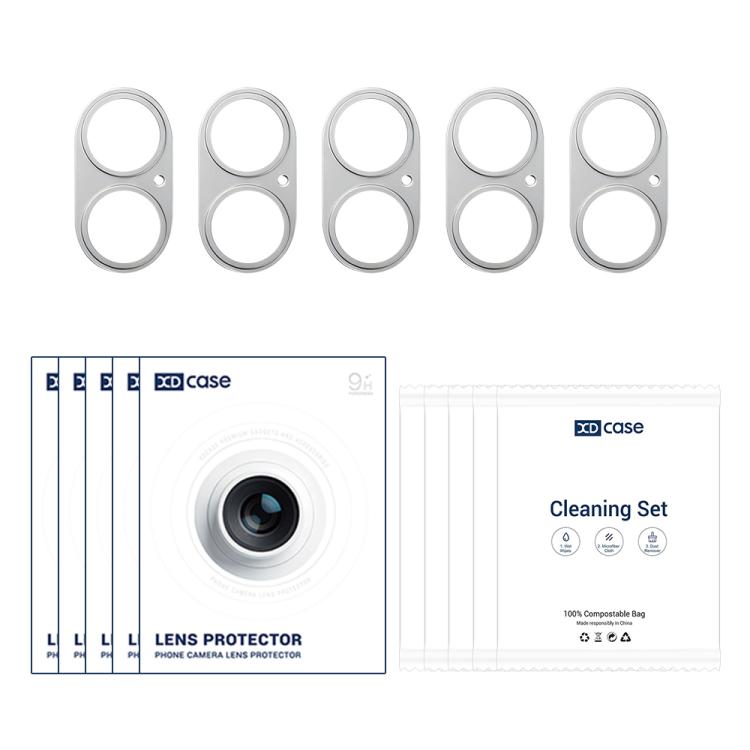 For iPhone 17 XDcase 5pcs Titanium Alloy Hollow Camera Lens Protector