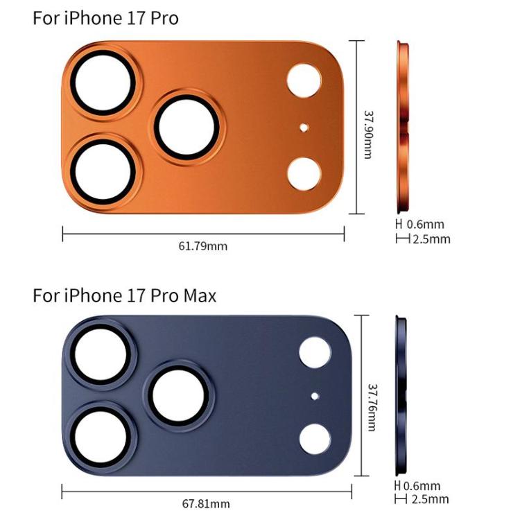 For iPhone 17 Pro XDcase 5pcs Armor Full-Coverage Frosted Metal Camera Lens Ring Film