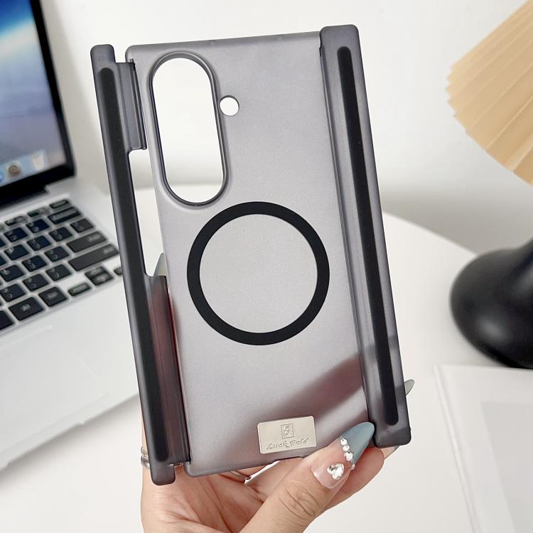 For Samsung Galaxy Z TriFold Icy Matte Dual-Side Magnetic Hinge Phone Case with Nameplate