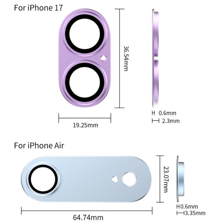 For iPhone 17 XDcase 5pcs Armor Full-Coverage Frosted Metal Camera Lens Ring Film