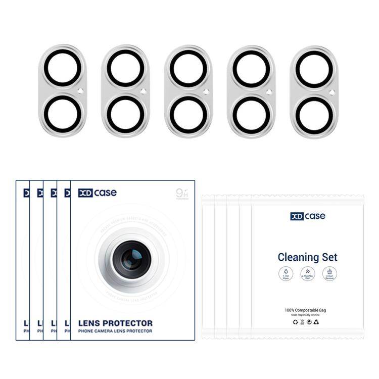 For iPhone 17 XDcase 5pcs Armor Full-Coverage Frosted Metal Camera Lens Ring Film