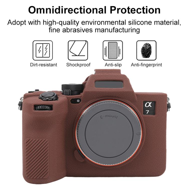 For Sony Alpha 7 V / ILCE-7M5 Litchi Texture Soft Silicone Protective Case