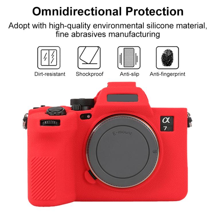 For Sony Alpha 7 V / ILCE-7M5 Litchi Texture Soft Silicone Protective Case