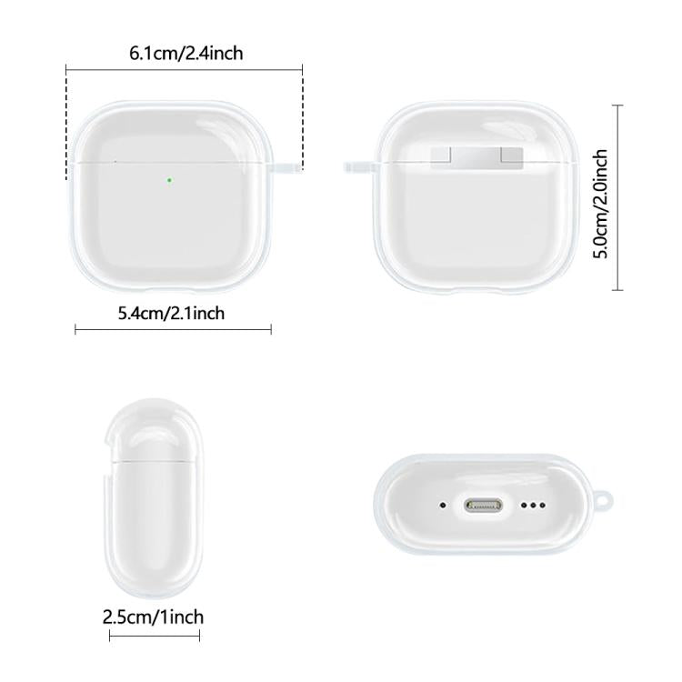 For AirPods 4 XDcase Transparent TPU Earbud Protective Case with Carabiner
