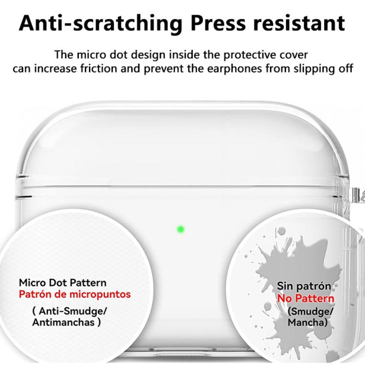 For AirPods 4 XDcase Transparent TPU Earbud Protective Case with Carabiner