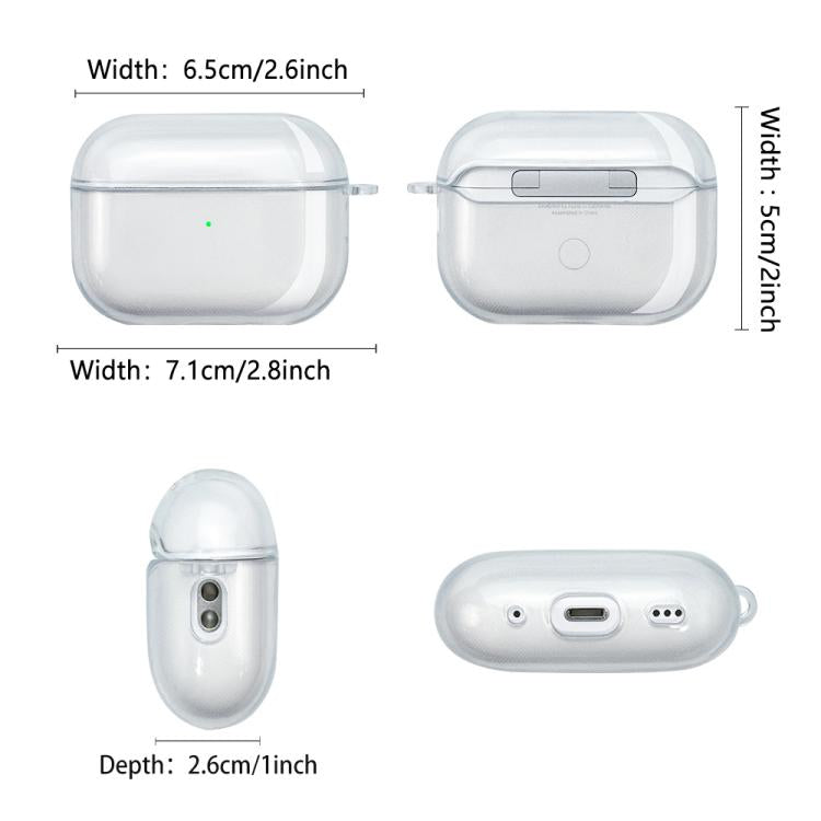 For AirPods Pro 2 / 1 XDcase Transparent TPU Earbud Protective Case with Carabiner