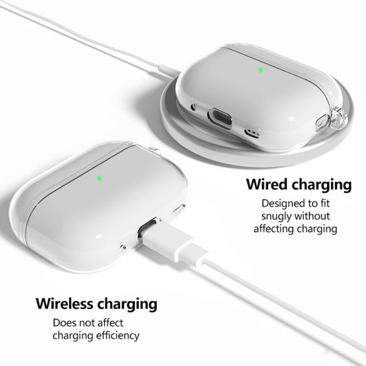 For AirPods Pro 2 / 1 XDcase Transparent TPU Earbud Protective Case with Carabiner