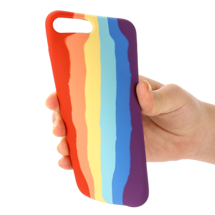 Rainbow Liquid Silicone Shockproof Full Coverage Protective Case For iPhone 7 Plus / 8 Plus