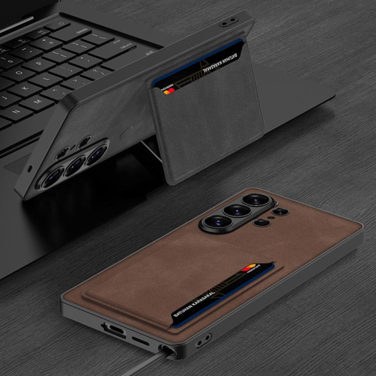 For Samsung Galaxy S26 Ultra 5G GKK Ultra-thin Leather Card Bag Frosted Phone Case With Magnetic Holder