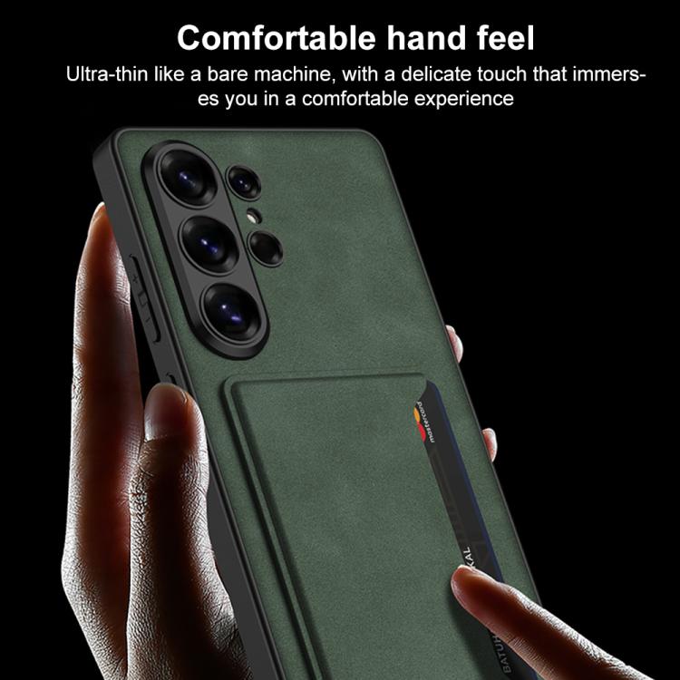 For Samsung Galaxy S26 Ultra 5G GKK Ultra-thin Leather Card Bag Frosted Phone Case With Magnetic Holder