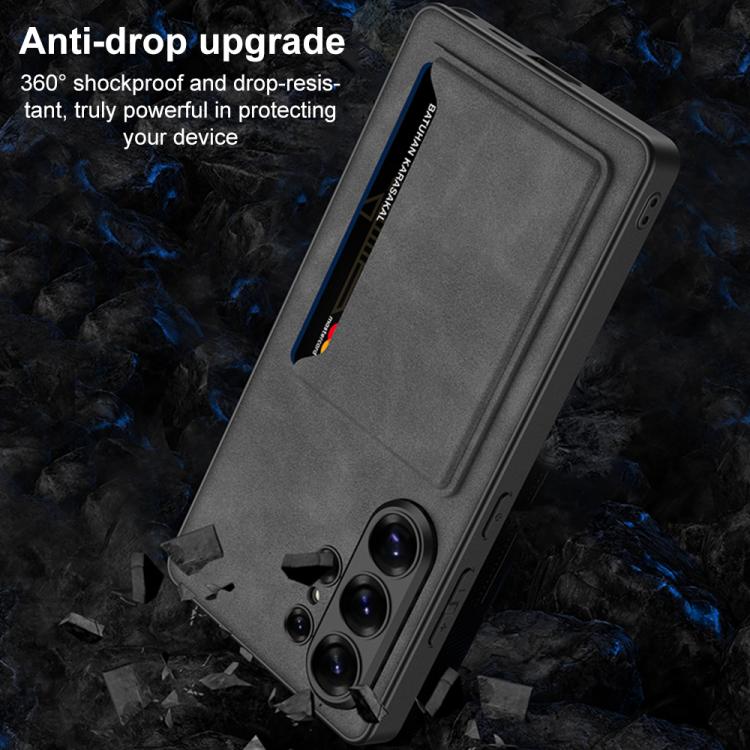 For Samsung Galaxy S26 Ultra 5G GKK Ultra-thin Leather Card Bag Frosted Phone Case With Magnetic Holder
