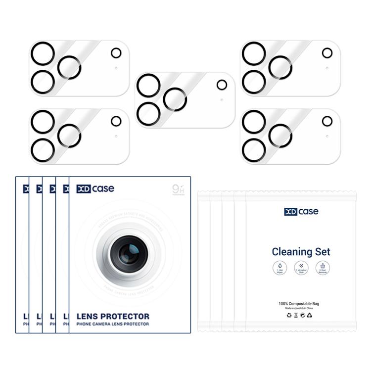 For iPhone 17 Pro XDcase 5pcs Silkscreen Integrated Tempered Glass Back Camera Film