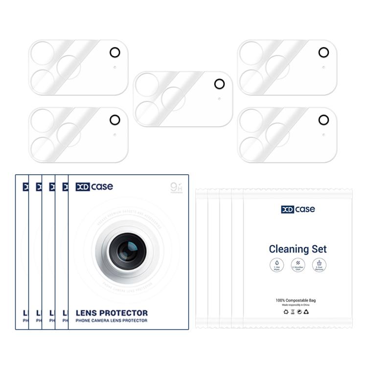 For iPhone 17 Pro XDcase 5pcs Transparent Integrated Tempered Glass Camera Film