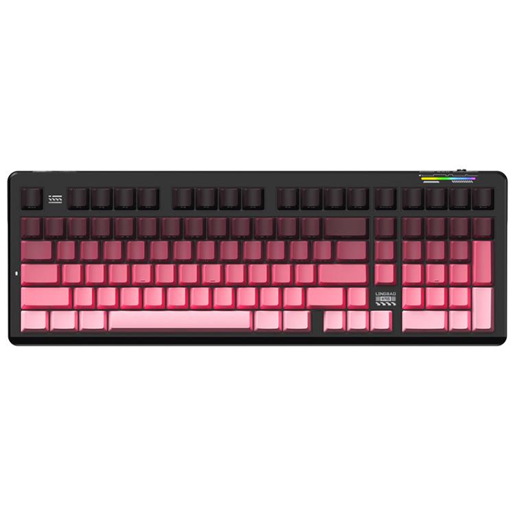 LINGBAO K98 101 Keys Triple-mode Wireless Game Keyboard, Type:Blackberry Powder-Red Rabbit Axis Pro