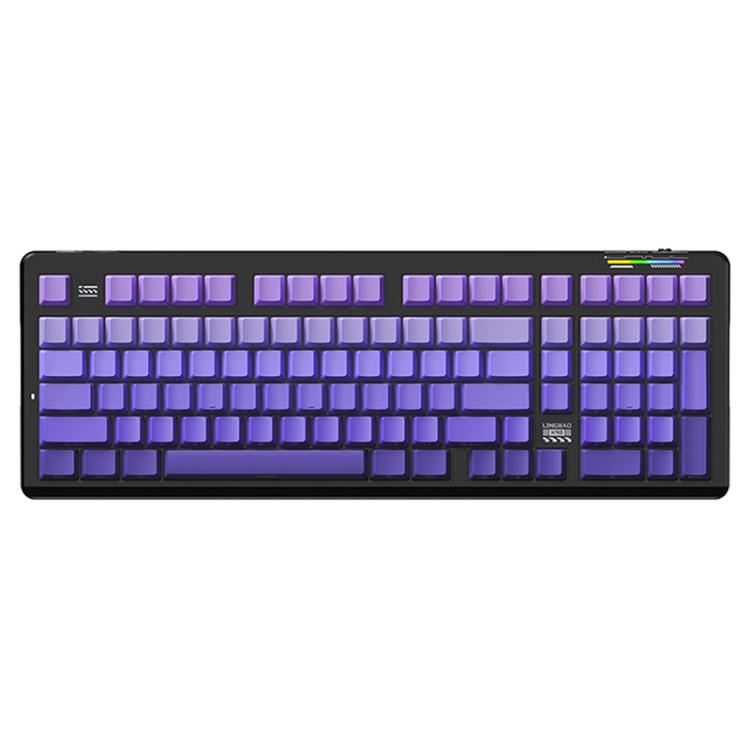 LINGBAO K98 101 Keys Triple-mode Wireless Game Keyboard, Type:Purple-Red Rabbit Axis Pro