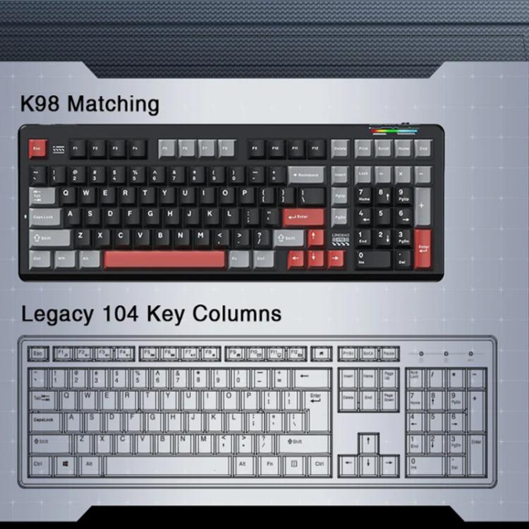 LINGBAO K98 101 Keys Triple-mode Wireless Game Keyboard, Type:Blackberry Powder-Glazed Tile Axis