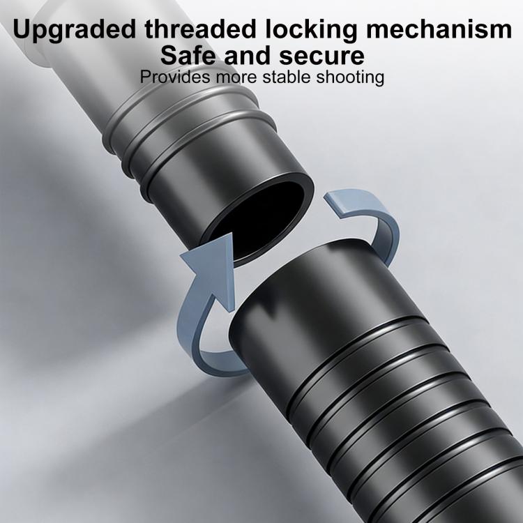 In-Car Camera Adjustable Mount Support Pole Extension Rod, Extend 5 in 1 Set with Clip Pocket Frame - Black