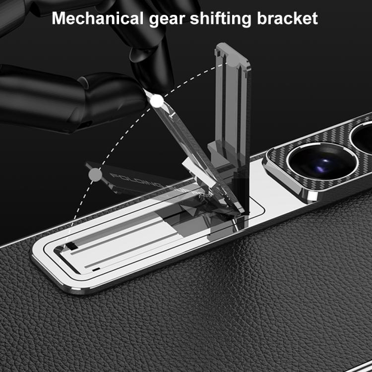 For Samsung Galaxy S26 Ultra 5G GKK Electroplated Leather Holder Phone Case