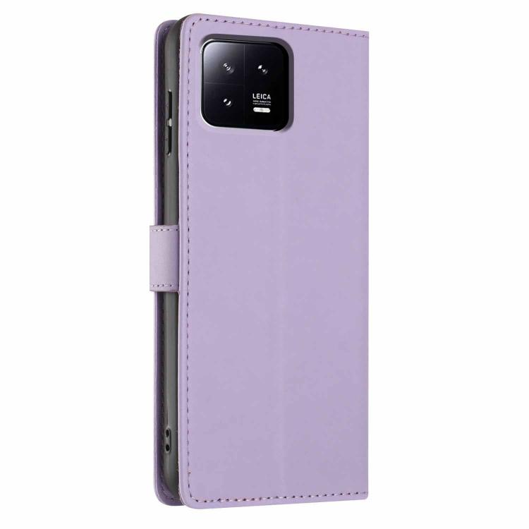 For Xiaomi 13 Tree Cat Embossed Flip Vegan Leather Phone Case