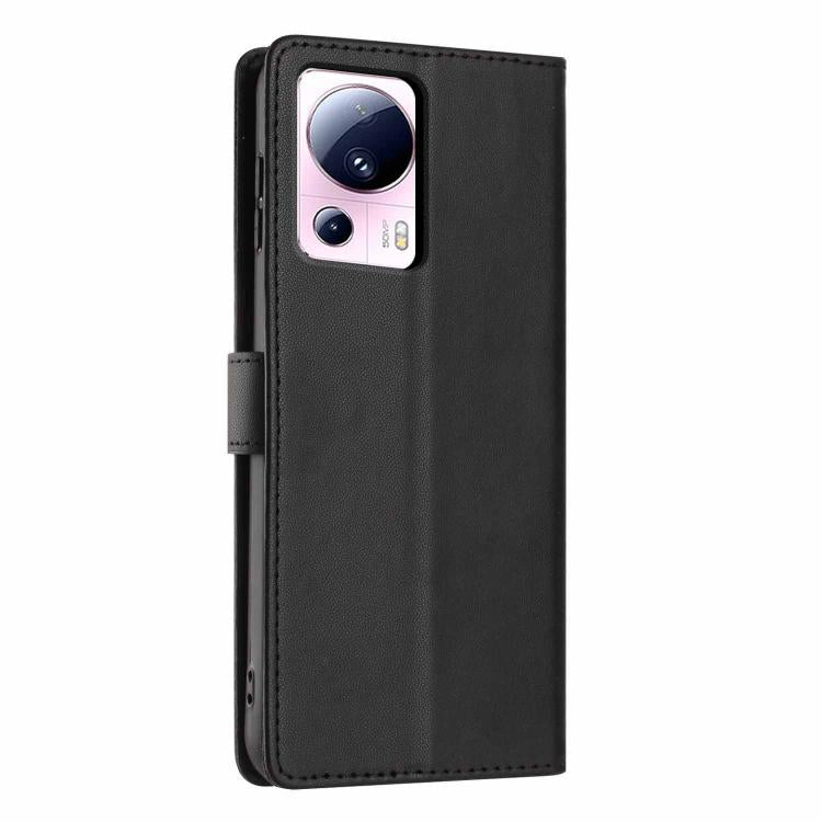 For Xiaomi 13 Lite Tree Cat Embossed Flip Vegan Leather Phone Case