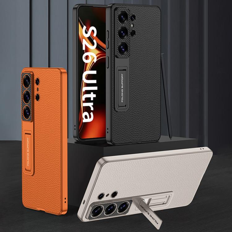For Samsung Galaxy S26 Ultra 5G GKK Leather Mechanical Gear Adjuster Holder Phone Case