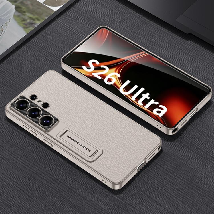 For Samsung Galaxy S26 Ultra 5G GKK Leather Mechanical Gear Adjuster Holder Phone Case
