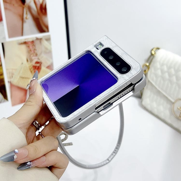 For Huawei Pura X Scale Texture Bow Phone Case with Wrist Strap / Nameplate