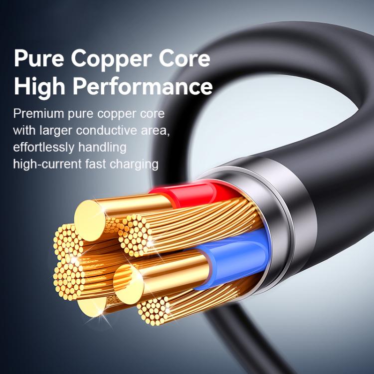 USAMS SJ781 U94 USB-C / Type-C to 8 Pin PD30W Fast Charging Data Cable, Length:1m - Black