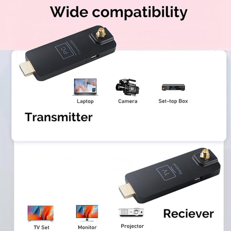 Measy AM18052T 5G Wireless Screen Mirroring Transmitter and Receiver Set - Black